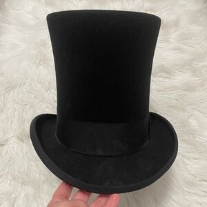 Scala Mad Hatter Classic Black Wool Top Hat Small